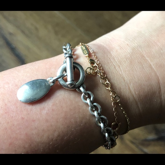 Vintage Sterling Silver Toggle Bracelet - Picture 2 of 13